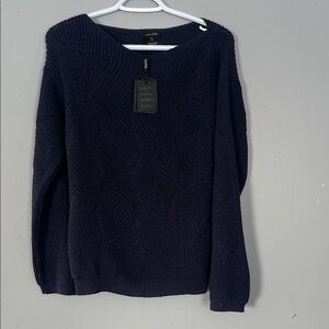 Massimo Dutti Navy Crew Neck Sweater Medium